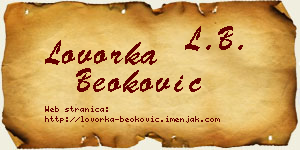 Lovorka Beoković vizit kartica